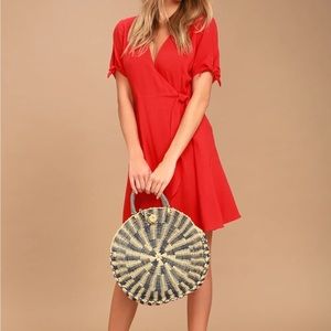 Lulus - My Philosophy Red Wrap Dress
Lulus